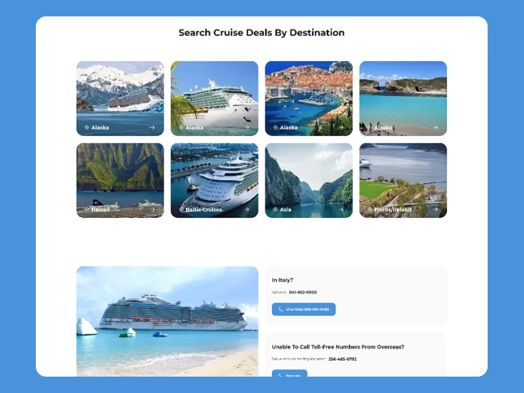 Cruise deals browsable by destination