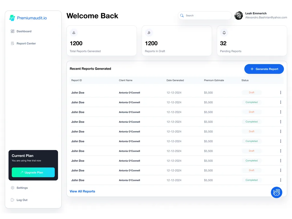 PremiumAudit.io product interface