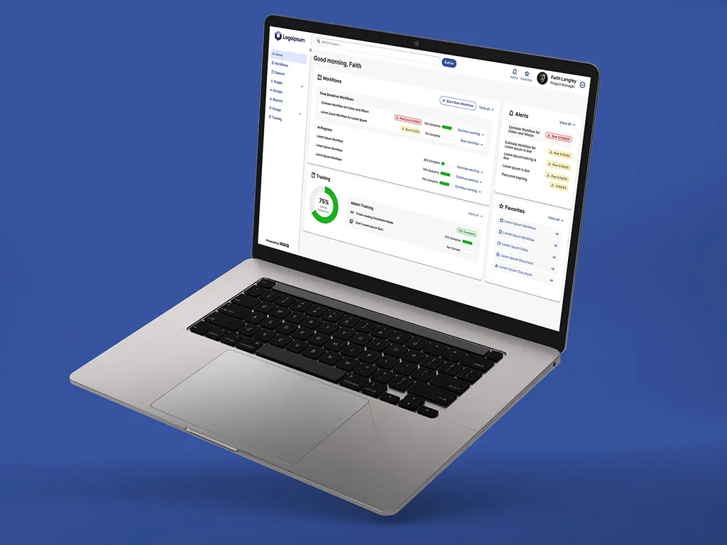 WAIQ operations dashboard on a laptop